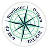Roseburg Oregon 2-Inch Vinyl Decal Sticker Latitude Longitude Compass Design view 1