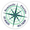 Seminole Florida 2-Inch Vinyl Decal Sticker Latitude Longitude Compass Design view 1