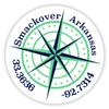 Smackover Arkansas 2-Inch Vinyl Decal Sticker Latitude Longitude Compass Design view 1