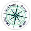 Richland Oregon 2-Inch Vinyl Decal Sticker Latitude Longitude Compass Design view 1