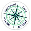 Rockford Iowa 2-Inch Vinyl Decal Sticker Latitude Longitude Compass Design view 1