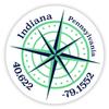 Indiana Pennsylvania 2-Inch Vinyl Decal Sticker Latitude Longitude Compass Design view 1