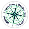 Meridian Mississippi 2-Inch Vinyl Decal Sticker Latitude Longitude Compass Design view 1