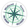 Midland Texas 2-Inch Vinyl Decal Sticker Latitude Longitude Compass Design view 1