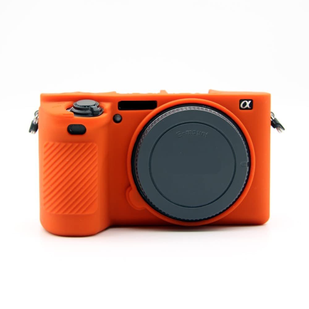 Camera Soft Silicone Case Bag Orange Rubber Armor Skin Body Cover Protector for Sony Alpha A6500 camera