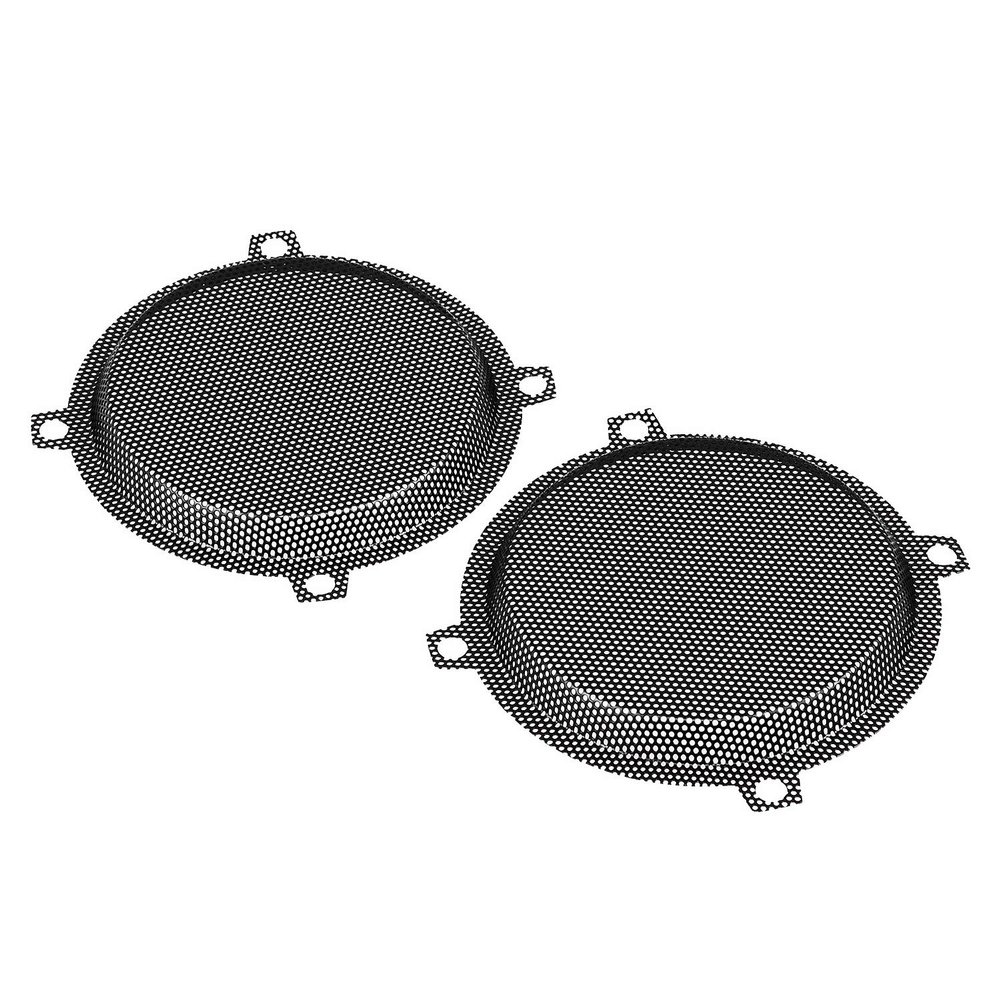 SHMT Pair Black 5.2" Mesh Speaker Grills Cover for Harley Electra Glide Street Glide Tri Glide FLHT FLHX 1996-2013