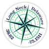 Long Neck Delaware 2-Inch Vinyl Decal Sticker Latitude Longitude Compass Design view 1
