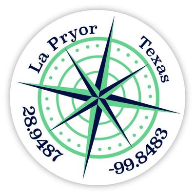 La Pryor Texas 2-Inch Vinyl Decal Sticker Latitude Longitude Compass Design