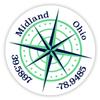 Midland Ohio 2-Inch Vinyl Decal Sticker Latitude Longitude Compass Design view 1