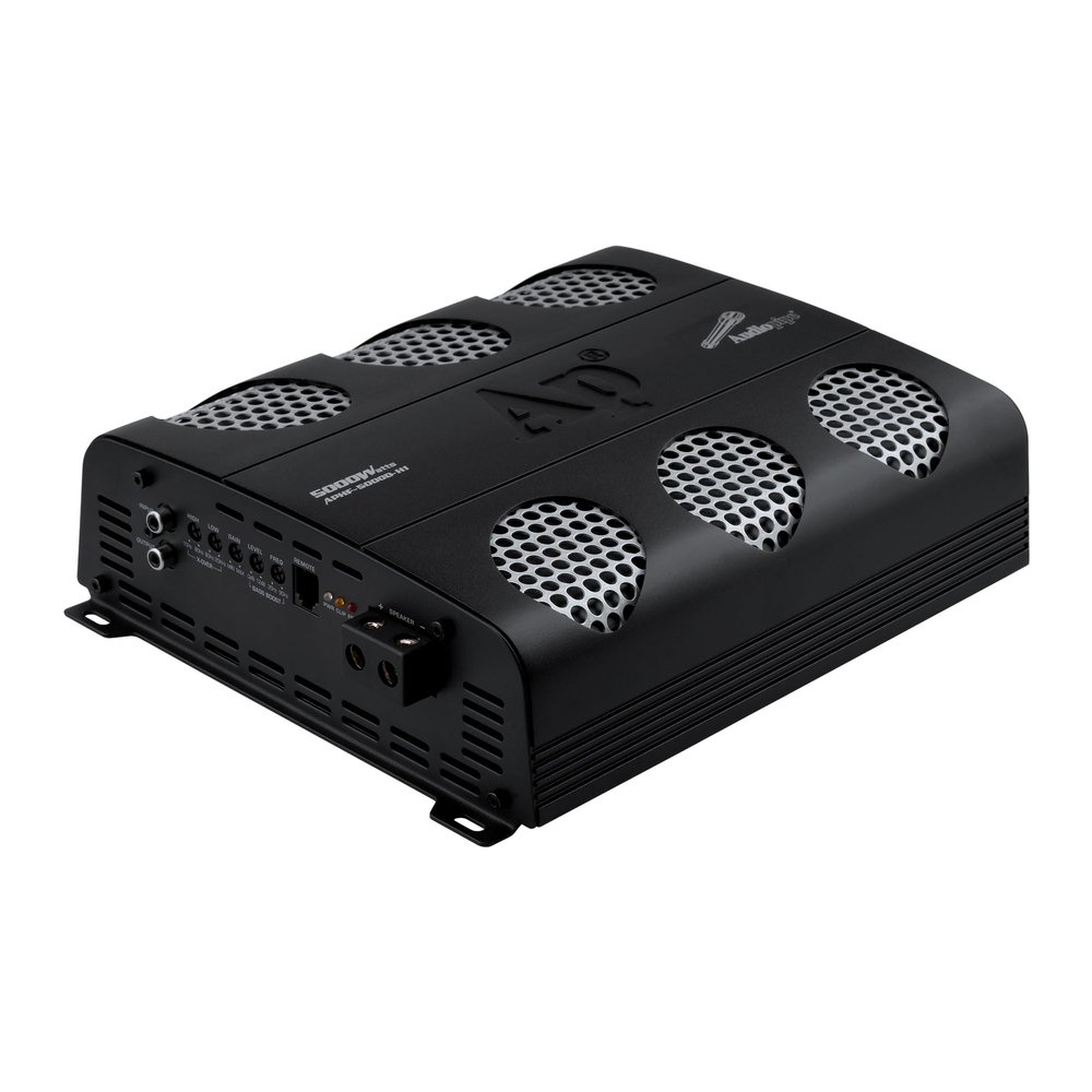 Audiopipe 5000 Watts Full Range Class D Mosfet Amplifier (APHF-5000D-H1), 4-Point Protection System, 1 Ohm, BTL Mode, Remote Bass Control Knob