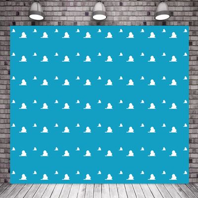 10x10ft Blue Sky White Clouds Photography Backdrop Toy Children Birthday Backdrop for Party Fabric Table Banner Background