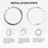 BAIHUIAM Bezel Ring Compatiable with Garmin Fenix 7 Sapphire Solar/Fenix 7 Solar, Stainless Steel Bezel Ring Adhesive Cover Anti Scratch & Collision Protector for Garmin Fenix 7 Series, Silver view 4