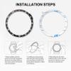 BAIHUIAM Bezel Ring Compatible with Garmin Fenix 7 Series, Stainless Steel Bezel Ring Adhesive Cover Anti Scratch & Collision Protector, Black view 4