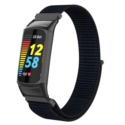 TryBest Woven Sport Strap Compatible with Fitbit Charge5,Soft Stretch Nylon Wristband Breathable Replacement Sport Elastics Stap Adjustable 5.5-8.0 inch for Women Men