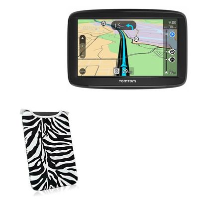 BoxWave Case Compatible with Tomtom VIA 1625TM - Zebra Plush SlipSuit, Animal Print Padded Soft Sleeve