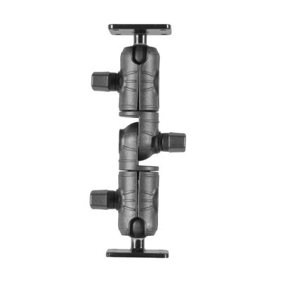iBOLT 7.45 inch Composite Dual Ball Mount with 2 Metal AMPs Pattern Drill Bases- Compatible with All Indusrty Standard 1-inch / 25mm / B Size Ball Adapters