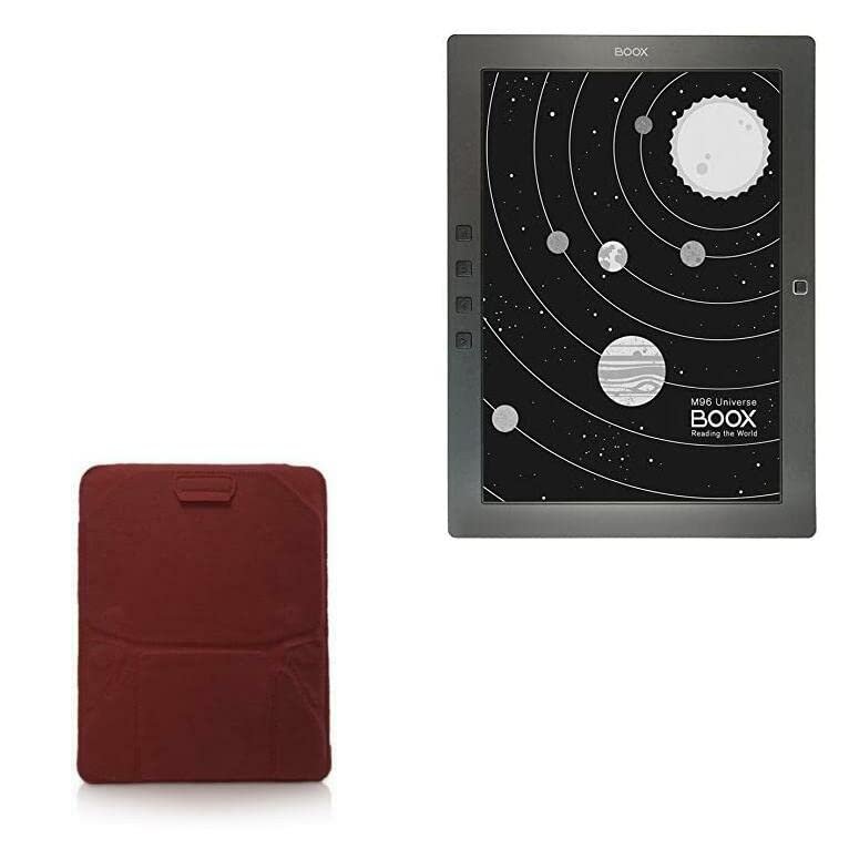 BoxWave Case Compatible with Onyx Boox M96 - Velvet Pouch Stand, Velour Slip Sleeve Built-in Foldable Kickstand - Burgundy