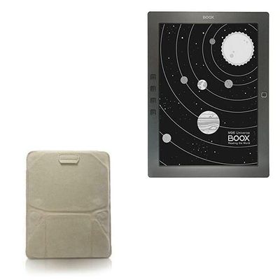 BoxWave Case Compatible with Onyx Boox M96 - Velvet Pouch Stand, Velour Slip Sleeve Built-in Foldable Kickstand - Tan
