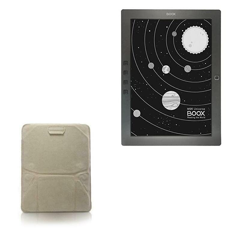 BoxWave Case Compatible with Onyx Boox M96 - Velvet Pouch Stand, Velour Slip Sleeve Built-in Foldable Kickstand - Tan