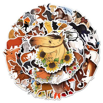 Western Horse Vinyl Stickers, 50 PCS Waterproof Animal Decals for Laptops, Scrapbooking, Notebooks, Water Bottles, Suitcases, Phones & DIY Decor