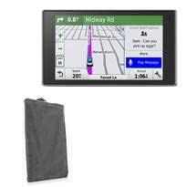 BoxWave Case Compatible with Garmin DriveLuxe 51 LMT-S - Velvet Pouch, Soft Velour Fabric Bag Sleeve with Drawstring - Cool Grey