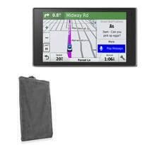BoxWave Case Compatible with Garmin DriveLuxe 51 LMT-S - Velvet Pouch, Soft Velour Fabric Bag Sleeve with Drawstring - Cool Grey
