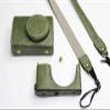 GR III Case, BolinUS Real Genuine Handmade Leather FullBody Camera Case Bag Cover for Ricoh GR III GR3 Bottom Opening Version + Neck Strap (Green) view 2