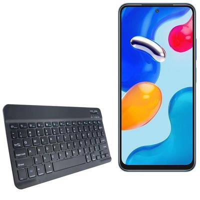BoxWave Keyboard Compatible with Xiaomi Redmi Note 11S - SlimKeys Bluetooth Keyboard, Portable Thin with Chiclet-Style Keys - Jet Black