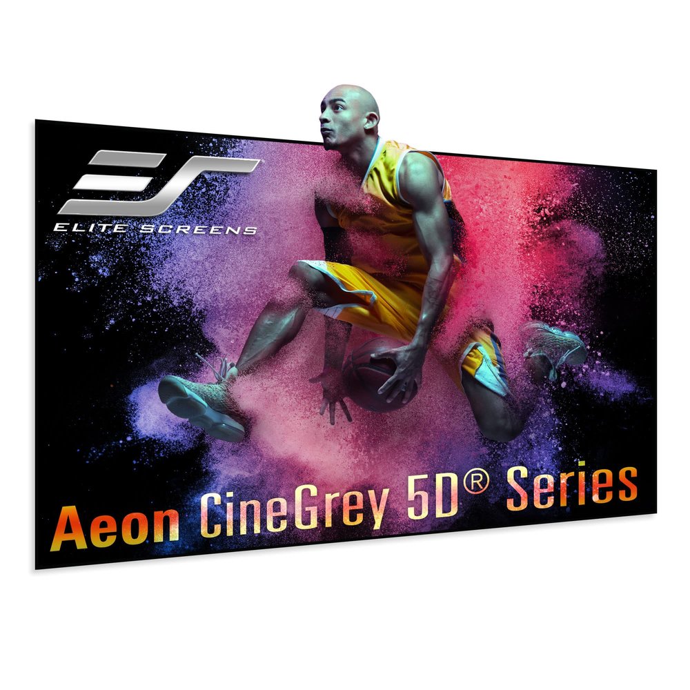 Elite Screens Aeon CineGrey 5D, 103 inch Diagonal 16:9, Edge Free Ceiling Light Rejecting and Ambient Light Rejecting Fixed Frame Projection Projector Screen for Movie Home Theater, AR103DHD5, Black