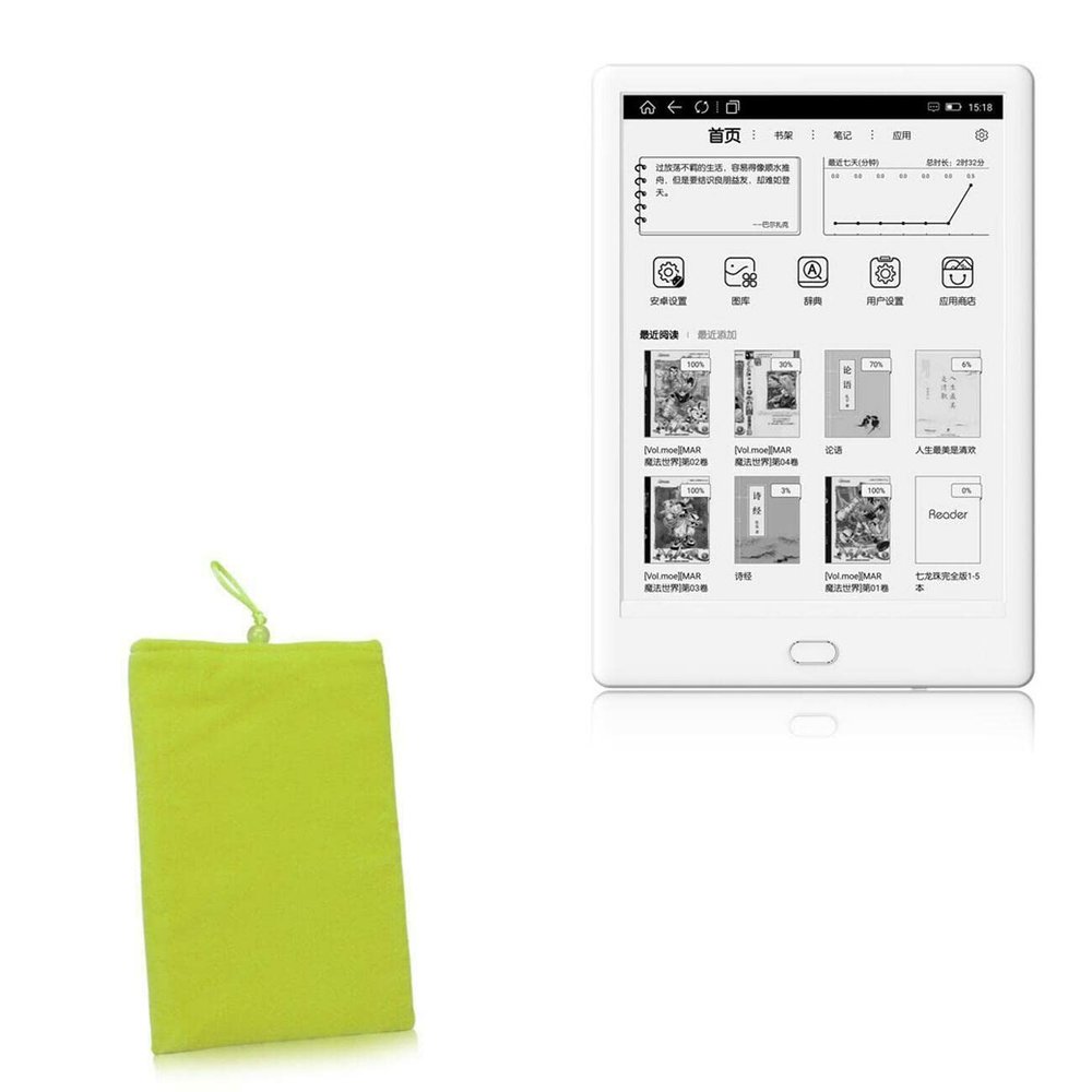 BoxWave Case Compatible with Boyue Likebook Muses - Velvet Pouch, Soft Velour Fabric Bag Sleeve with Drawstring - Olive Green