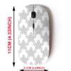 2.4G Wireless Mouse with Cute Pattern Design for All Laptops and Desktops with Nano Receiver - Black Floral Ornament on White view 2
