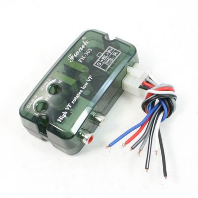 Ruilogod Car Truck Stereo 2 Channel High to Low VF Power Amplifier Delayer w 5.7" Cable