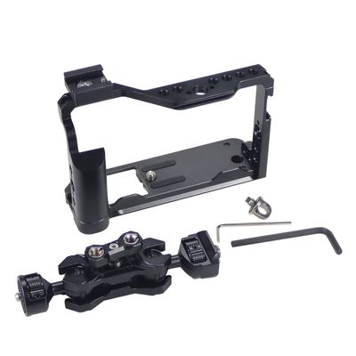 BGNing Aluminum Camera Cage Compatible with X-E4 Form-Fitting Border Frame w/Cold Shoe ARRI-Standard Mount Handgrip Wristband Light Monitor Holder (Combo G)