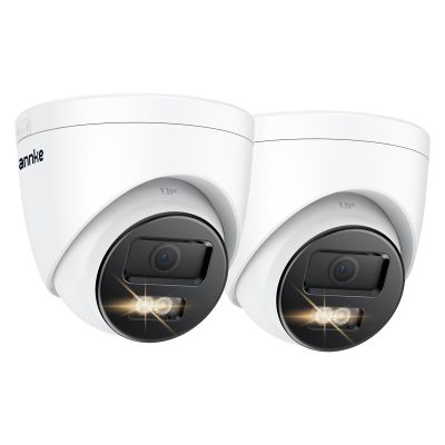 ANNKE C800 2Pack 4K Ultra HD PoE Camera AI Human Vehicle Detection, 8MP Outdoor Turret Cam with Audio, 4.0mm Lens Wide Angle, Spotlight Color Night Vision, Up to 512GB TF Card