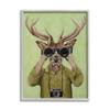 Stupell Industries Funny Cute Deer Binoculars Camera Painting Green Background, Design by Coco de Paris, 16 x 20, Green view 1