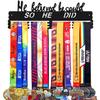 He Believed He Could So He Did Medal Hanger Display for Wall | Holds 60+ Medals | Sturdy Black Steel Sports Medal Holder Rack for Men & Boys | Inspirational Gift for Athletes view 1