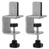 M&T Displays Multi Purpose Clamp Kit, C-Clamp with Wide Jaw Openings for Desk Table Panel Separator, Desktop Mount Holder Stand Silver Aluminum (2 pack) view 1