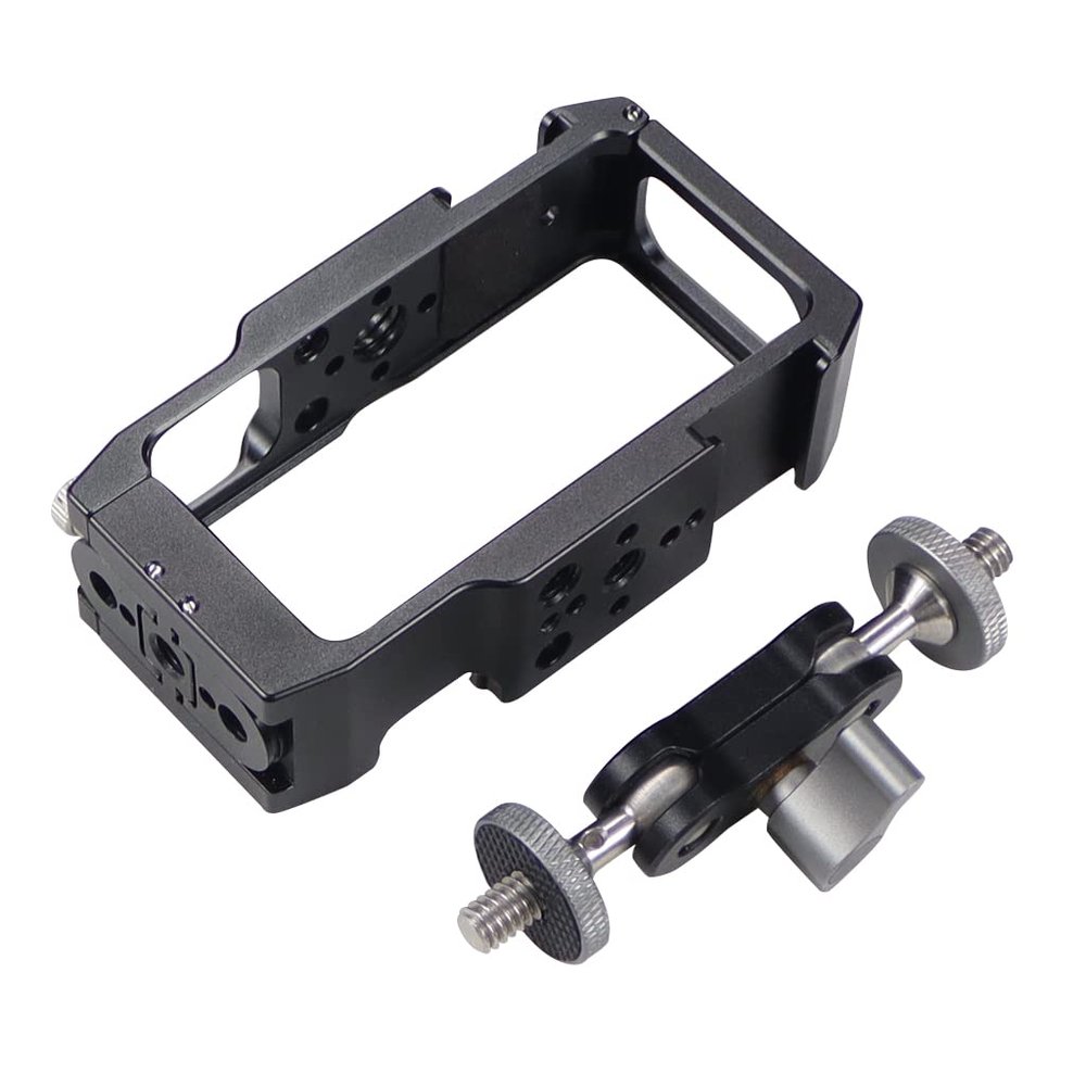 BGNing Action 2 Camera Cage, Action 2 Magnetic Frame Case with Bottom Magnetic 2 Slots Interface/1/4 Positioning Hhole for Action 2 (Magic Hand Kit)