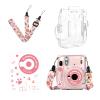 Ngaantyun Mini 11 Clear Case Bundle Kit for Fujifilm Instax Mini 11 Instant Camera Case with Film Pocket Pictures Holder, Stickers Skin Decal, Adjustable Shoulder Strap Accessories (Cat paw) view 1