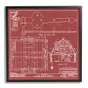 Stupell Industries Detailed Diagram Blueprint Old Barn Floor Plan, Design by Annie Warren, Red, 17 x 30 view 1