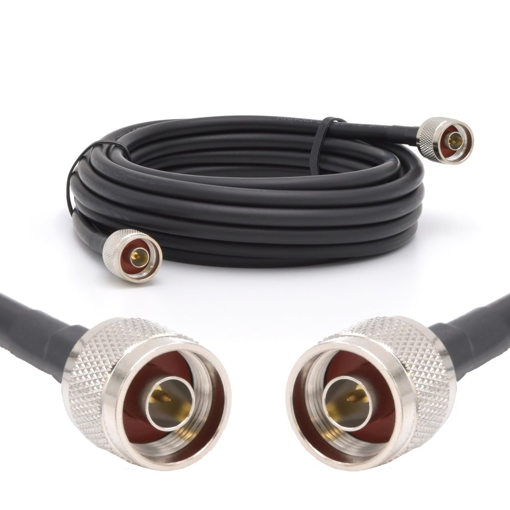 RANGEFUL N Type Cable 3m 9.8ft Ultra Low Loss Coax Cable 5D-FB 7.5mm Extension Lead Black N Male to N Male Coaxial 50ohm