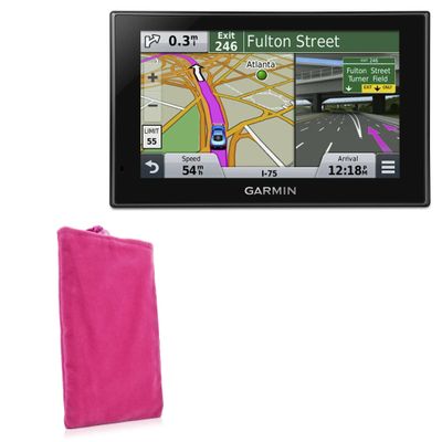 BoxWave Case Compatible with Garmin Nuvi 2539LMT - Velvet Pouch, Soft Velour Fabric Bag Sleeve with Drawstring - Cosmo Pink