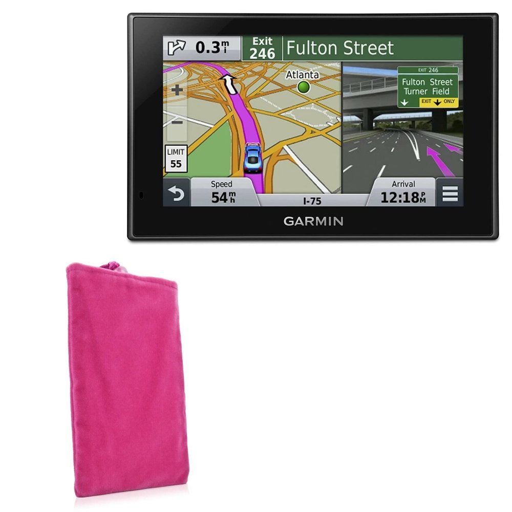 BoxWave Case Compatible with Garmin Nuvi 2539LMT - Velvet Pouch, Soft Velour Fabric Bag Sleeve with Drawstring - Cosmo Pink