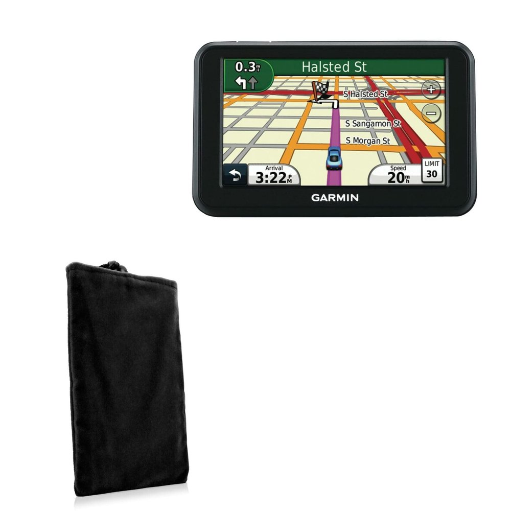 BoxWave Case Compatible with Garmin Nuvi 40 - Velvet Pouch, Soft Velour Fabric Bag Sleeve with Drawstring - Jet Black