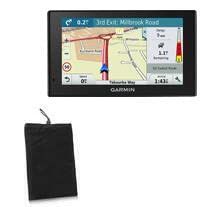 BoxWave Case Compatible with Garmin DriveSmart 70LMT - Velvet Pouch, Soft Velour Fabric Bag Sleeve with Drawstring - Jet Black