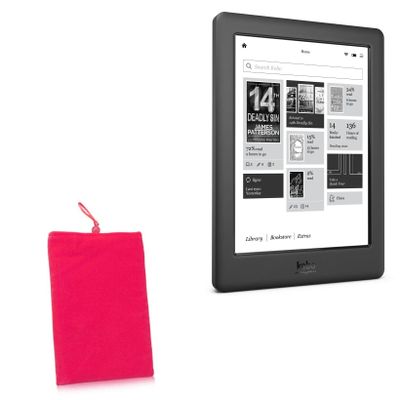 BoxWave Case Compatible with Kobo Glo HD - Velvet Pouch, Soft Velour Fabric Bag Sleeve with Drawstring - Cosmo Pink