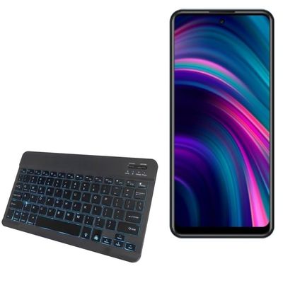 BoxWave Keyboard Compatible with BLU G71L - SlimKeys Bluetooth Keyboard - with Backlight, Portable Slim LED 7 Colors - Jet Black