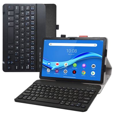 Bige for Lenovo Tab M10 Plus (3rd Gen) Keyboard Case,PU Leather Cover with Romovable Keyboard for Lenovo Tab M10 Plus 3rd Gen TB125FU 10.6" Tablet,Black