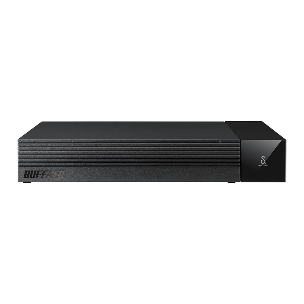 Buffalo HDV-SQV8U3/VDN External Hard Disk for TV, SeeQVault/TV Recording/4K Compatible, Fanless Quiet & Compact, Made in Japan, Fault Prediction, Mitamori Signal