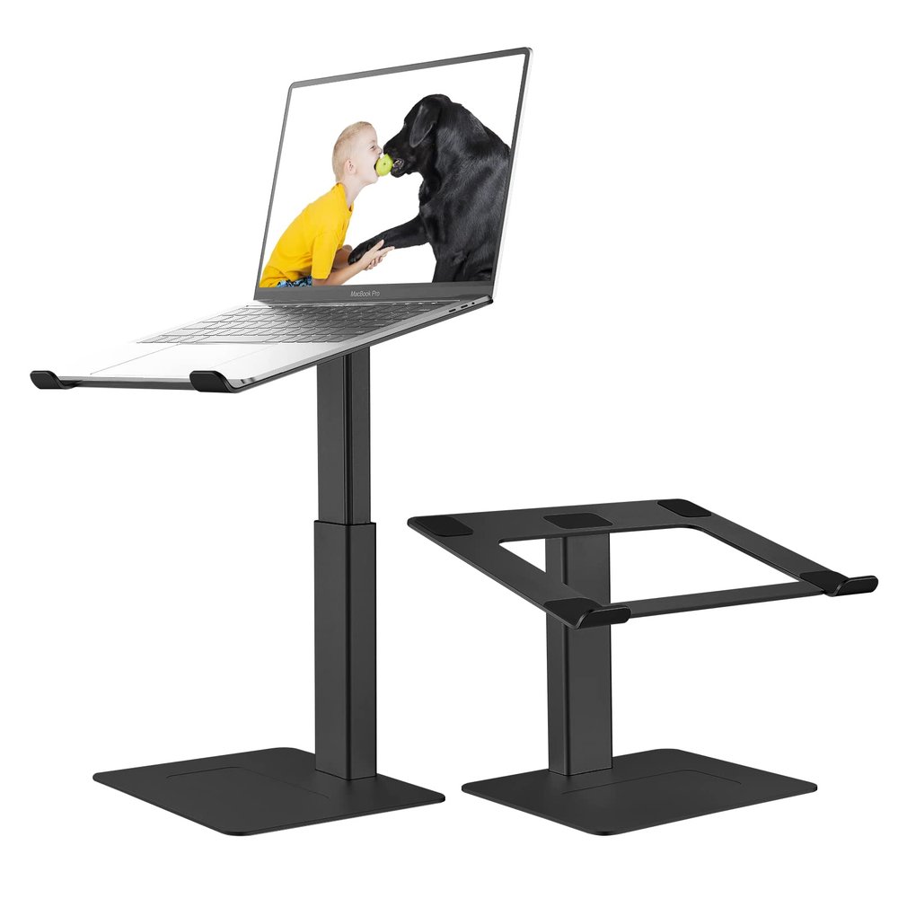VECOFO Laptop Stand for Desk, Ergonomic Aluminum Laptop Stand Adjustable Height from 7-15", Sitting and Standing Laptop Riser for 10-17" Notebook